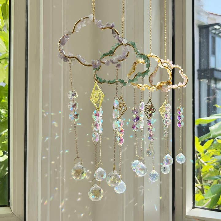 Dipped Shop - Wholesale Suncatcher - Cloud Stone Cross Crystal Home Hangings DP25A9195