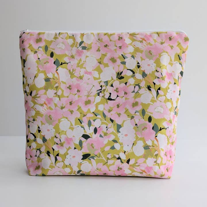 Cherry Blossom Wash Bag for Women: Large Waterproof Toiletry Bag for wholesale by Poems And Polka Dots