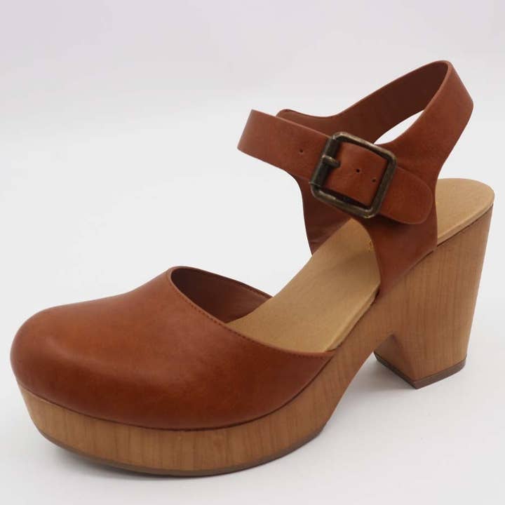 Mars Sky Shoes Wholesale - Wholesale Platform Heels - Women's - Bamboo ADVANCE-04 Chunky Heel Ankle Strap Platform Pumps
