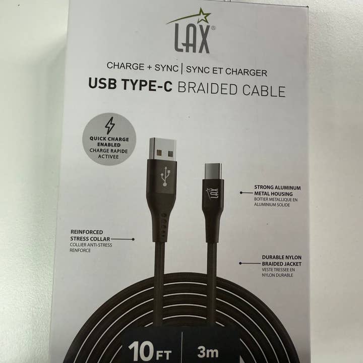 LAX Gadgets - Wholesale Charging Cable - LAX Gadgets USB C Cable - Nylon Braided USB-C Retail Pack13