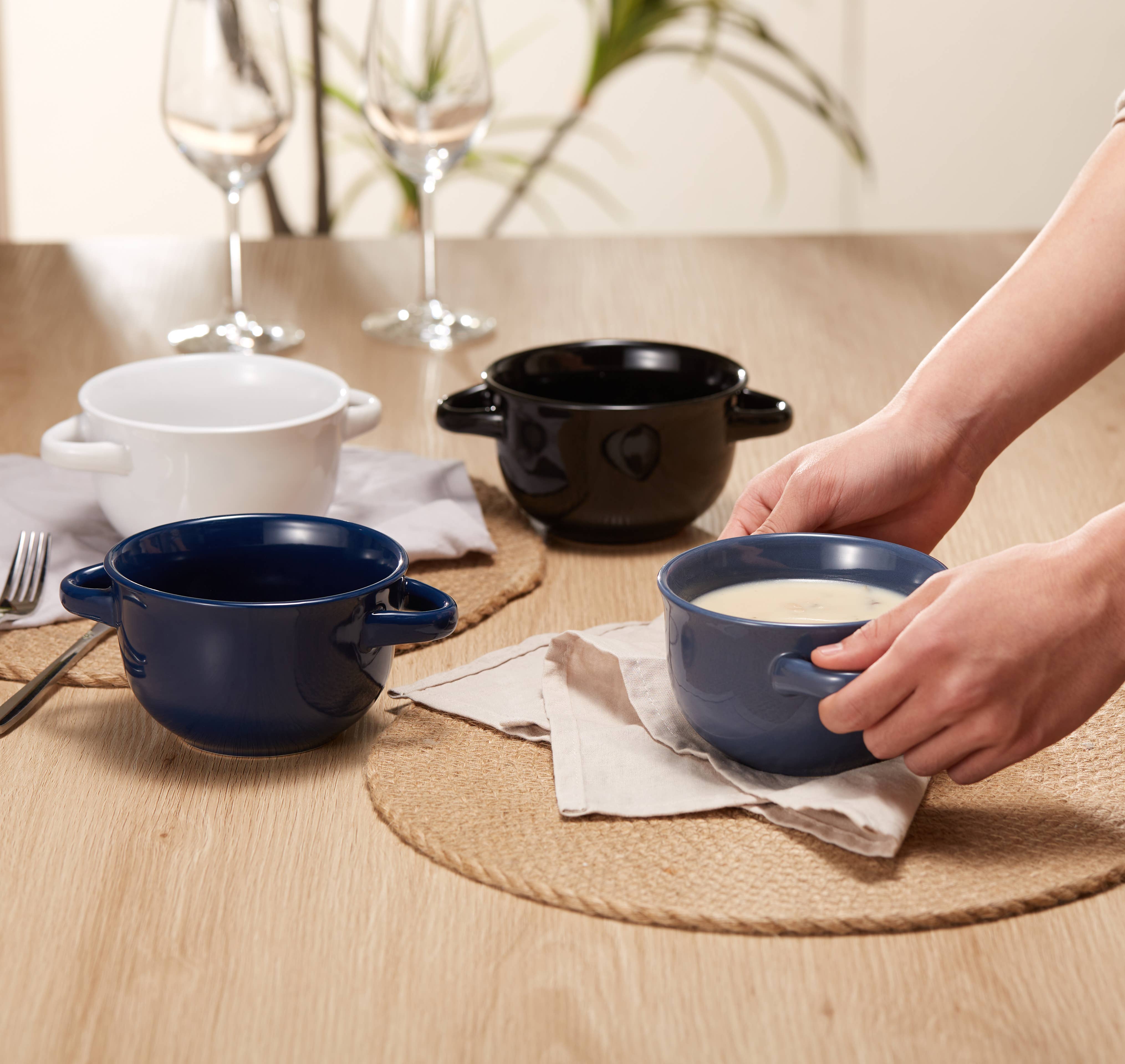 Kook - Wholesale Serve Bowl - Kook Ceramic Soup Crocks, 18 oz, Set of 412