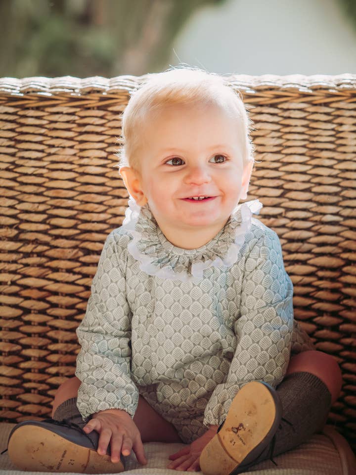 Pelele de bebé menino turquesa Cocote & Charanga por atacado de Charanga