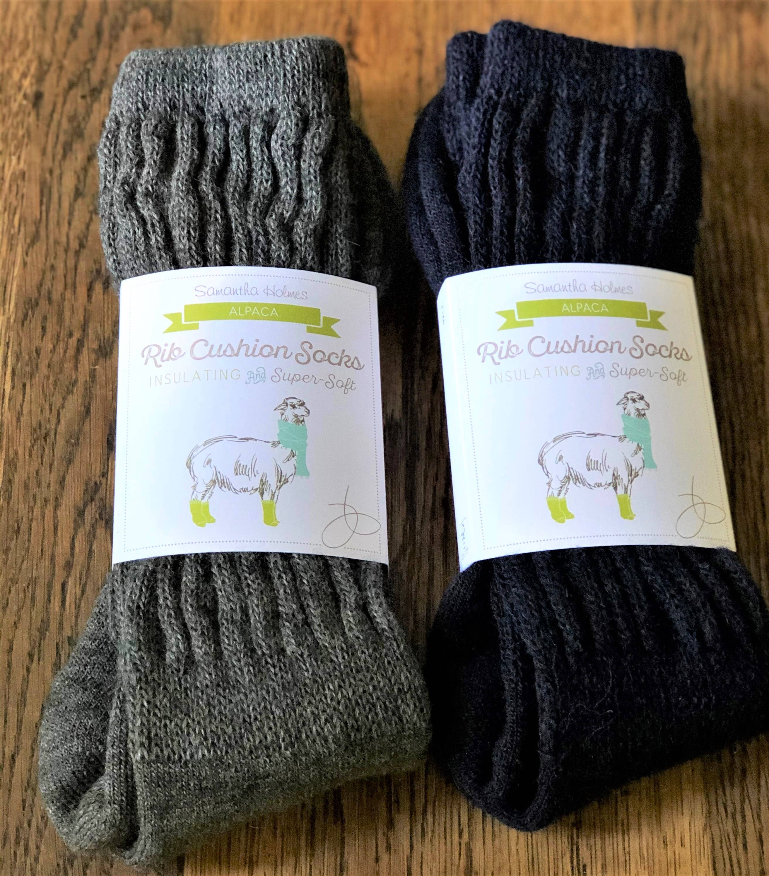 Samantha Holmes Alpaca Clothing and Gifts - Wholesale Socks - Unisex - Cosy Alpaca Rib Cushion Socks Larger size3