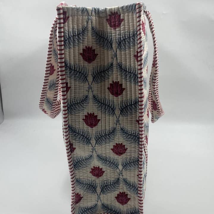 Funky Yak Ltd - Wholesale Tote Bag - Women's - 100% Cotton Kantha Quilted Boho Floral Reversible Tote Bag 1