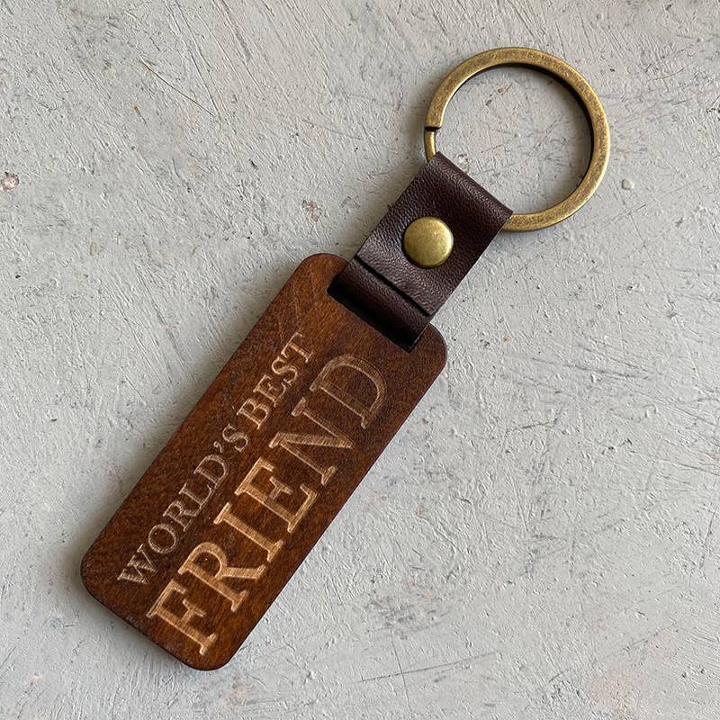 Fast Wholesale - Wholesale Keychain - Unisex - Creative Gift Key Chain Wood Leather Pendant Keychain1