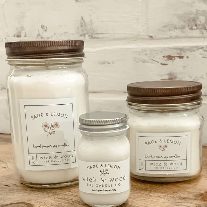 Wick & Wood The Candle Co - Wholesale Jar/Filled Candle - Sage And Lemon0
