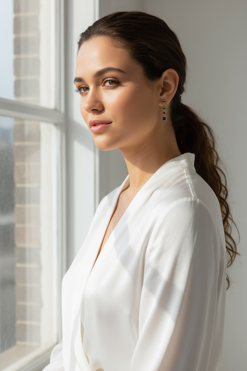 GoldFi - Wholesale Dangle Earrings - 18k Gold Filled Multicolor Dangling Shapes Earring3