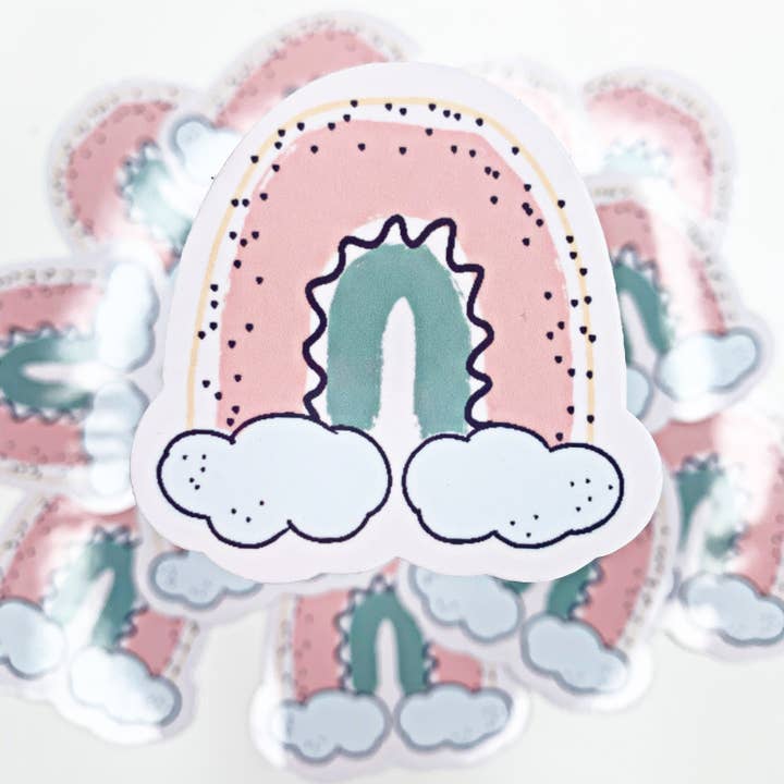 Arc-en-ciel griffonné pastel | Autocollant en vinyle pour la vente par Creative Worship
