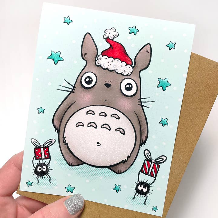 Totoro Holiday Card for wholesale by stace of spades