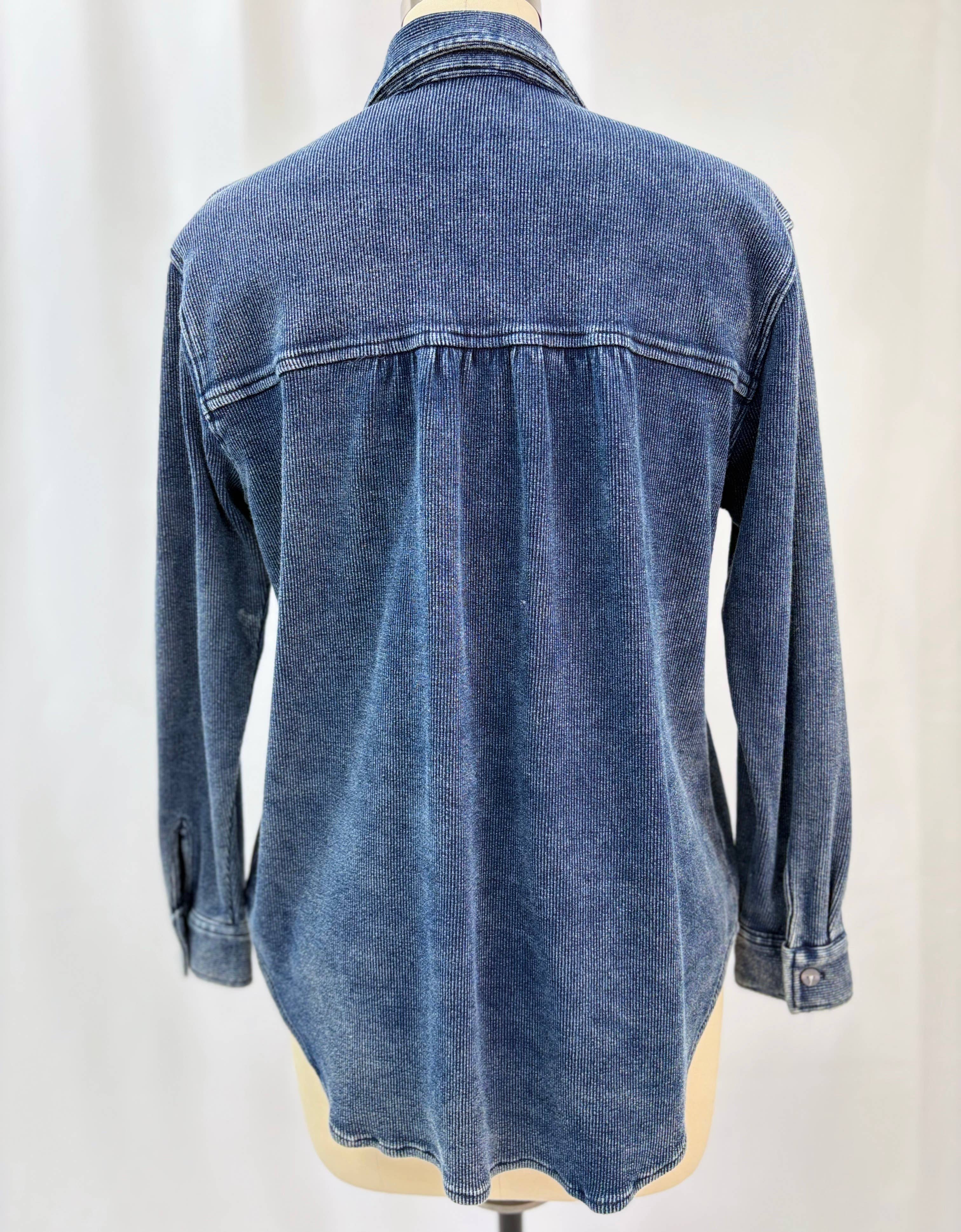 Given Kale - Wholesale Blouse - Women's - Indigo Luxe Knit Top2