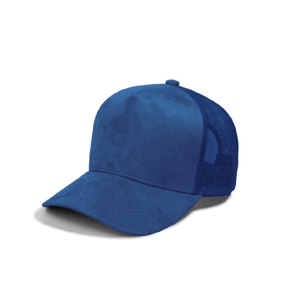 DOBBI - Wholesale Trucker Hat - Unisex - Plain 5Panel Suede Curve Mesh11