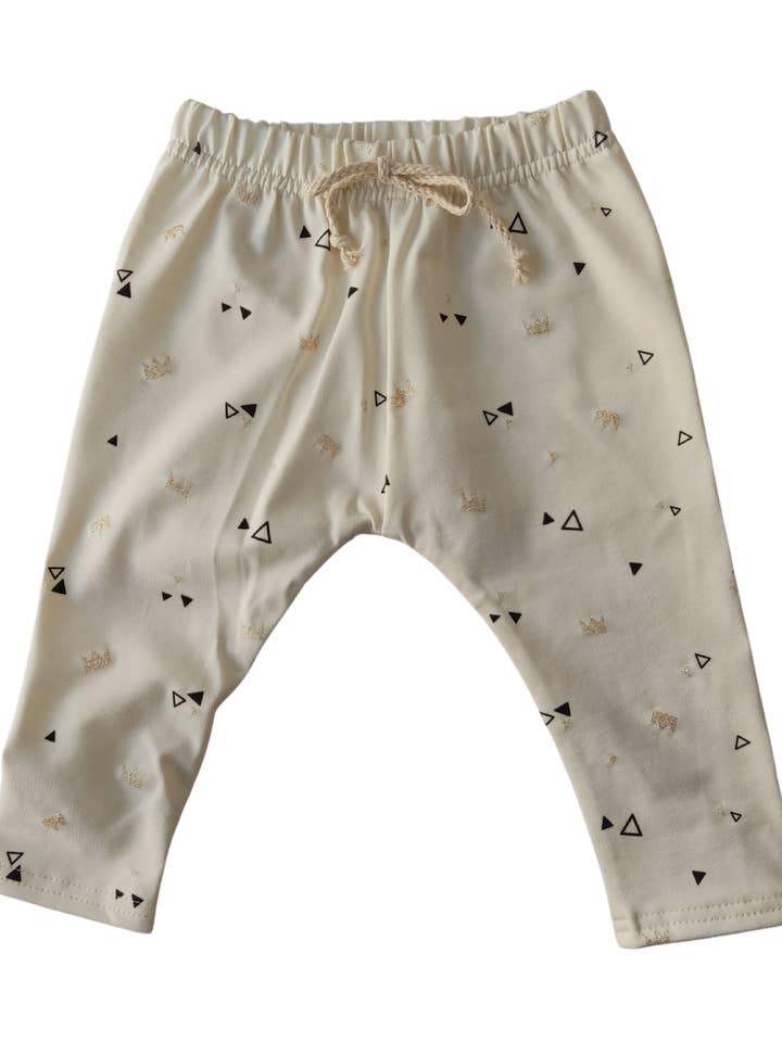 Legging base in cotone biologico con triangoli neri per la vendita all'ingrosso da parte di Buscando a Olivia