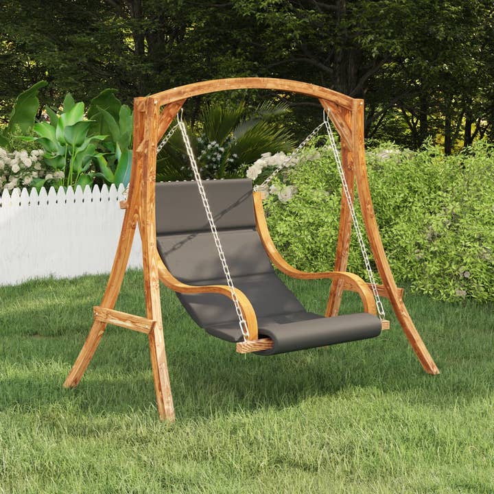 Green's Swing Chair with Cushion Solid Bent Wood with Teak F for wholesale by Greenwestons
