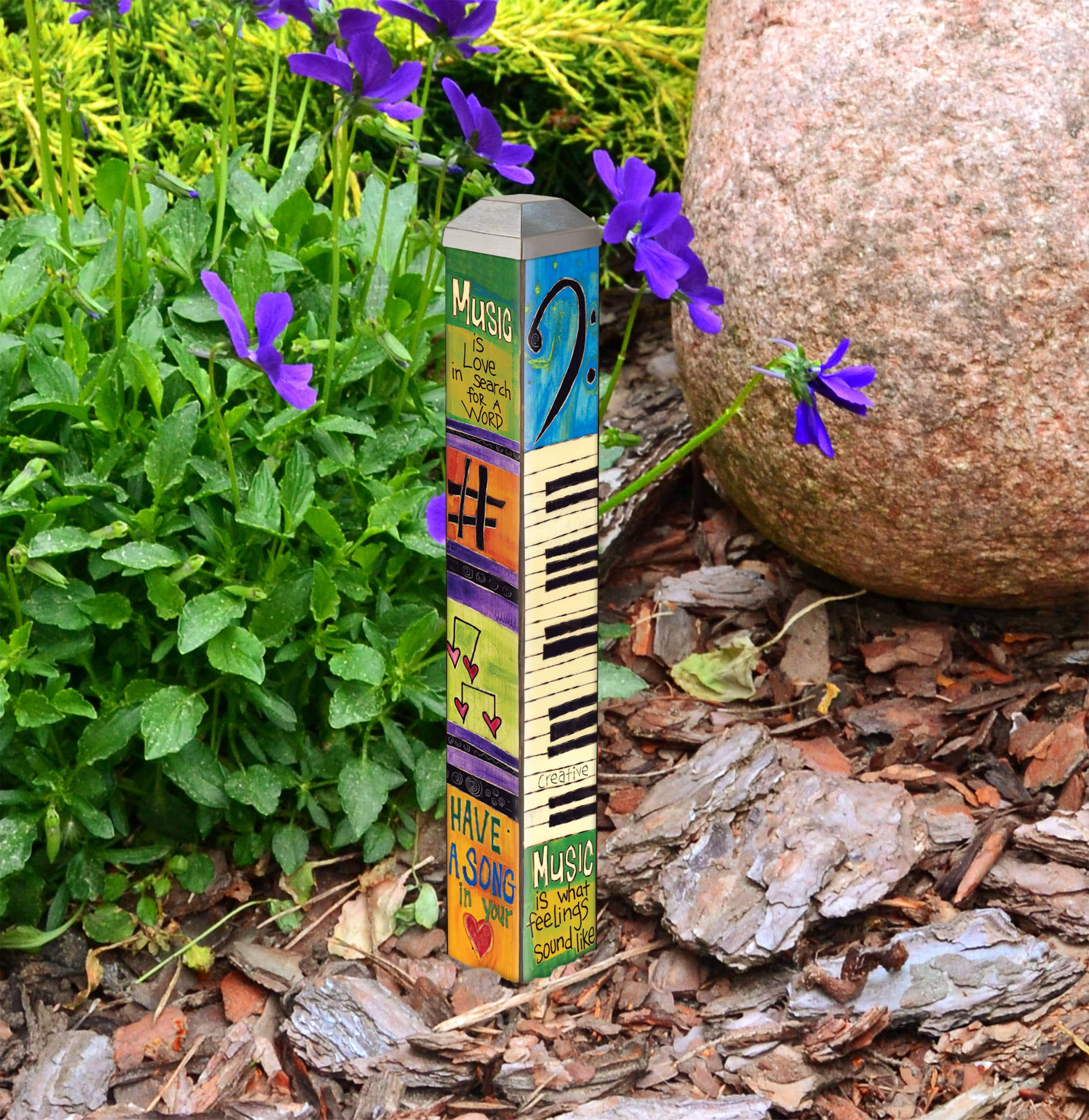 Studio M - Wholesale Garden/Lawn Stake - Music is Love 10" Mini Art Pole2