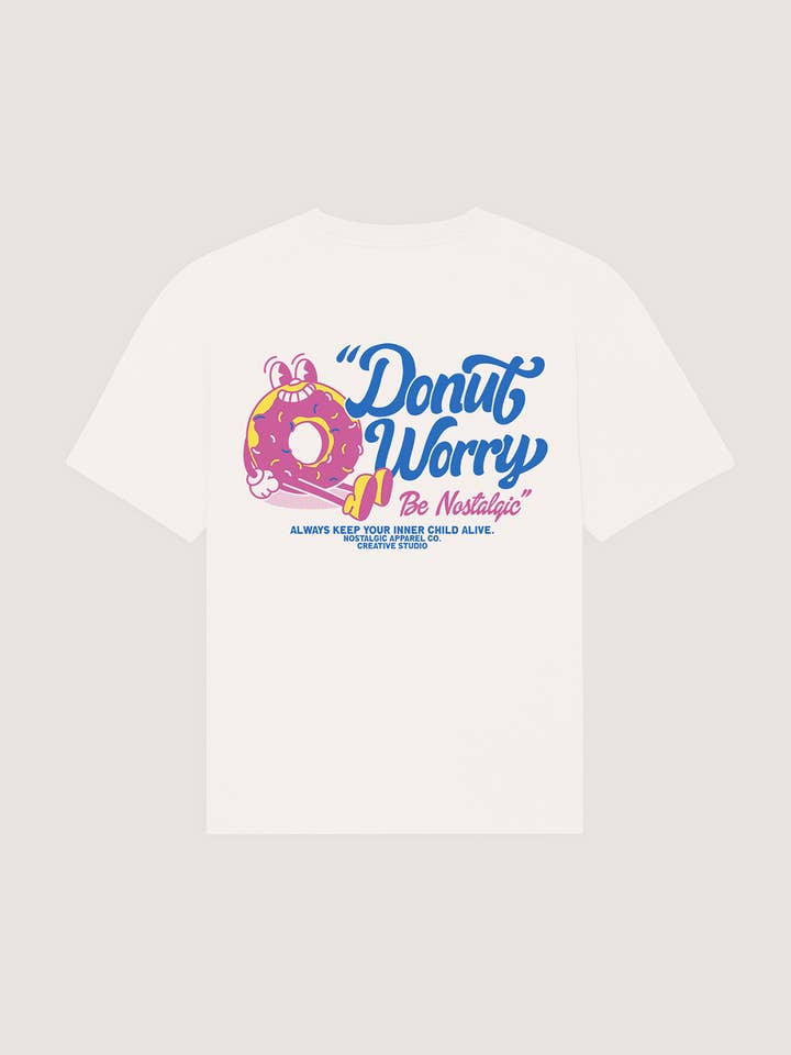 Donut Worry | Offwhite-T-Shirt für den Großhandel von Nostalgic Apparel