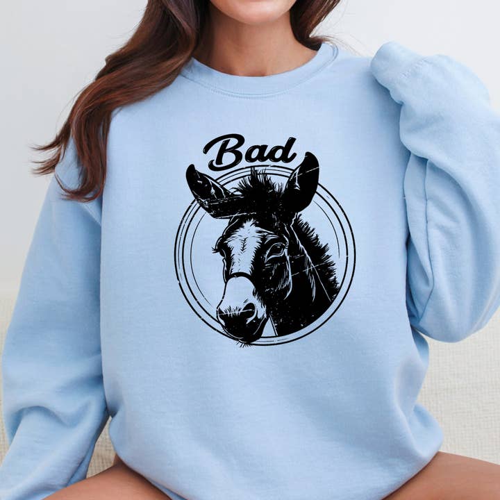 Funny Bad Ass Donkey Sweatshirt, Badass Sweatshirt, Donkey for wholesale by Tee Story