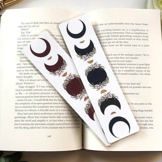 Moon Phases Floral Bookmark for wholesale by ArtsAndJ