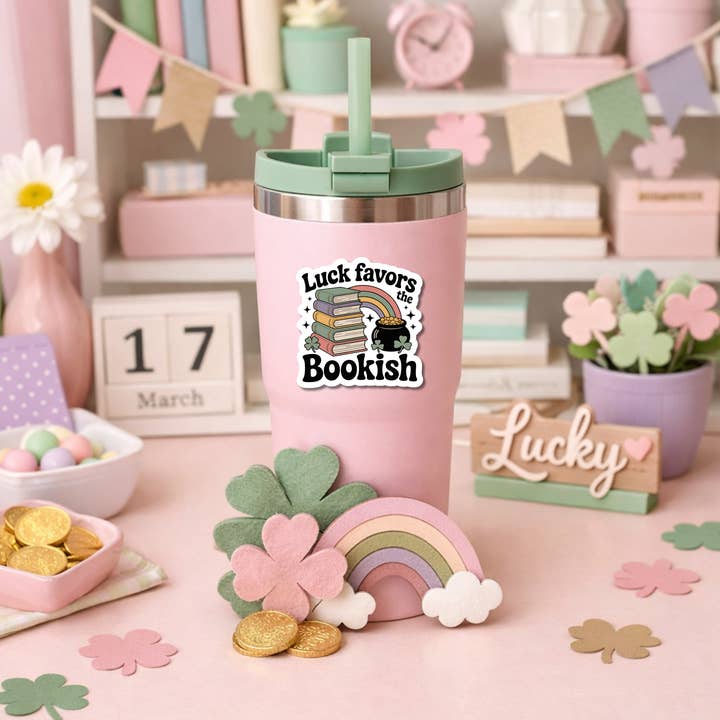 Auburn Row Design - Wholesale Sticker - St Patricks Day Bookish Die Cut Sticker3