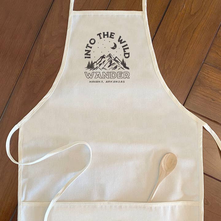 Into the Wild w/ City, State - Custom Women's Apron for wholesale by North & Pine