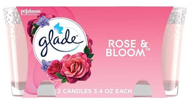 EcoQuality – wholesale Jar/filled candle – Glade Candle Rose & Bloom, 3.4oz0