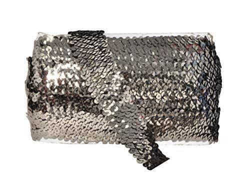 Mandala Crafts – Engroshandel Håndværk forsyninger – Mandala Håndværk Elastisk Paillet, Flad Glitter Stretch Bling Paillette Stof Bånd, Metallisk Applikation Trim Blonder til Kjole Pynt, Pandebånd23