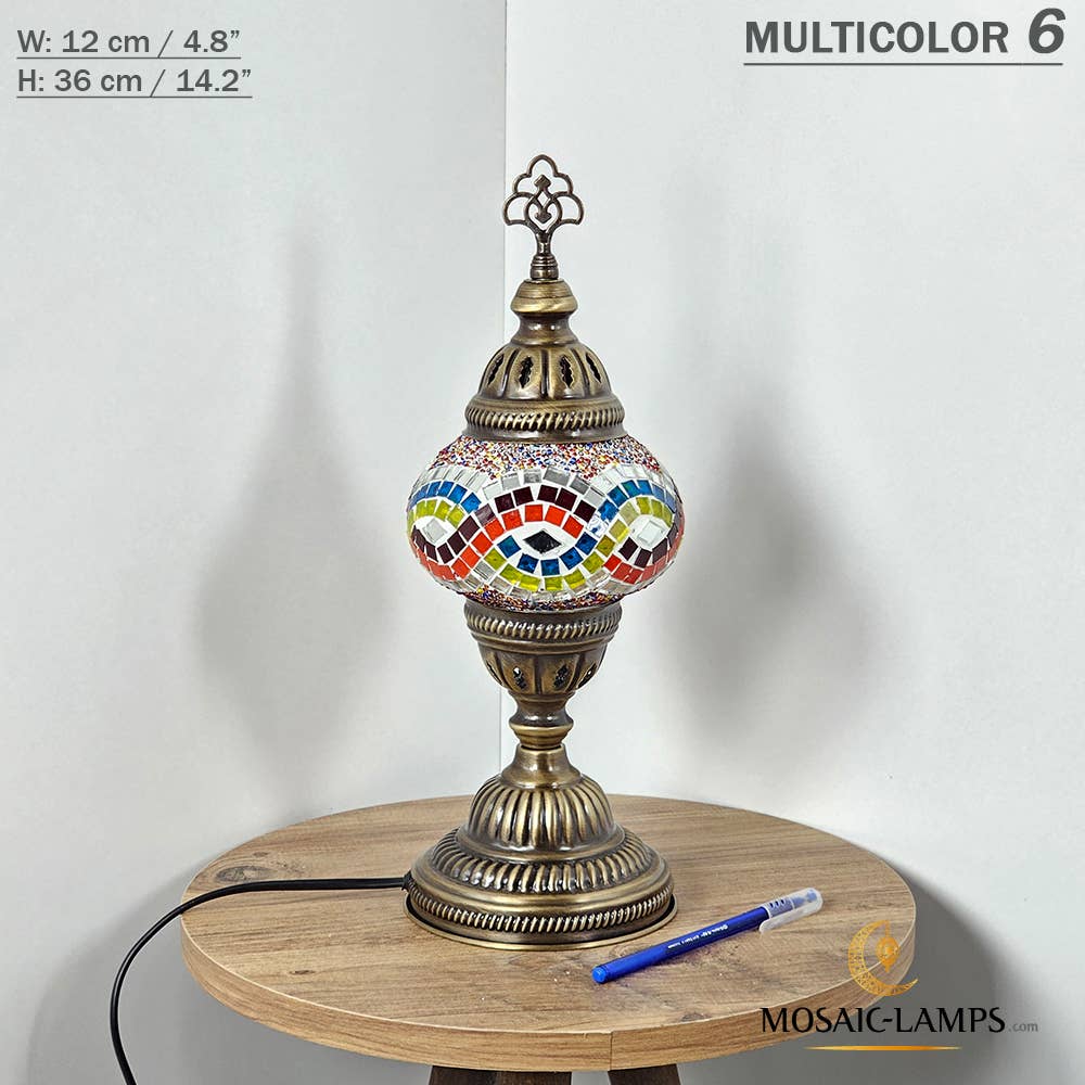 Mosaic Lamps - Vendita all'ingrosso Lampada da scrivania/d'accento - Lampada da tavolo turca a mosaico media con globo, artigianale, disponibile in 10+ colori27