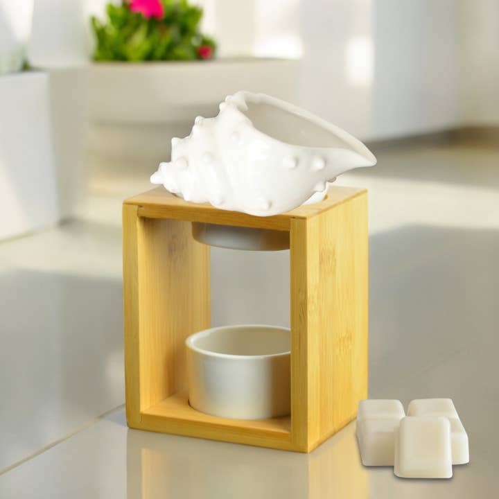 Zen'ArĂ´me - Wholesale Oil Warmer - Scented wax burner - bamboo / Shell ceramic4