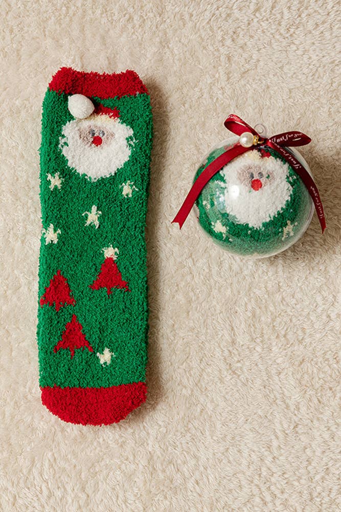 UNISHE - Wholesale Socks - Women's - Cartoon Christmas Fleece Socks MOQ 5Pairs ZZKF3033