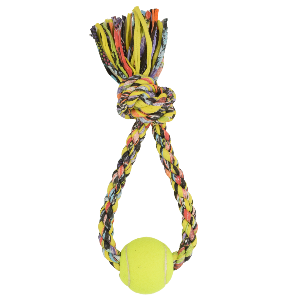 Shreds + rerope - Vente Jouet en corde – chien - Jouet pour chien ReRope Upcycled S Loop avec balle (lot de 10)1