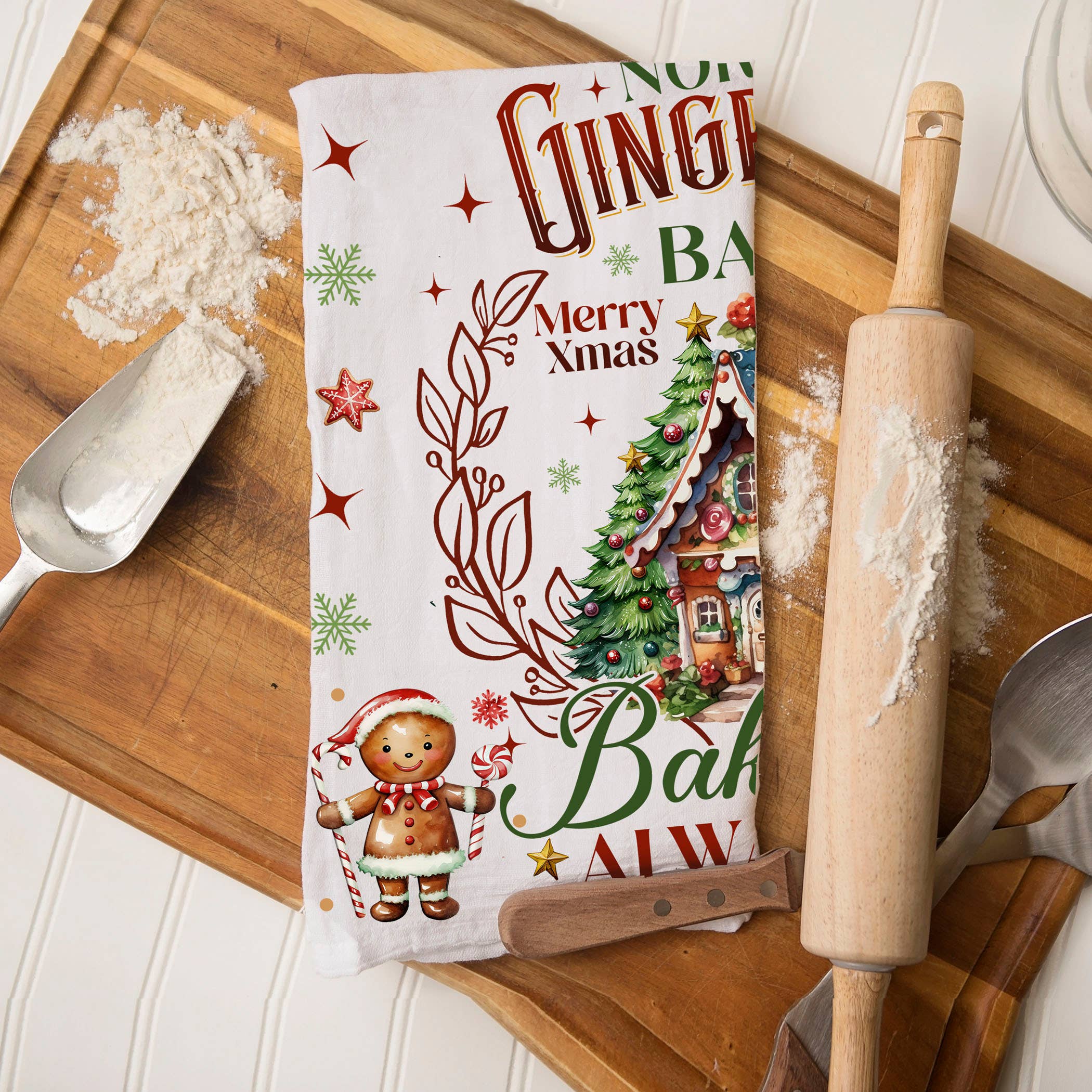 Gia Roma - Wholesale Tea Towel - Vintage Santa Holiday Kitchen Towel & Decor | Pink Christmas48