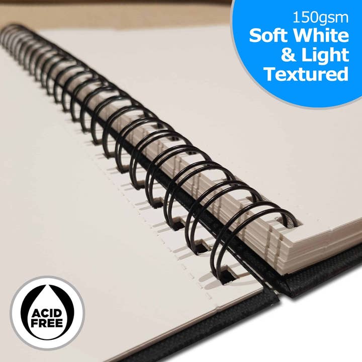 Zieler - Wholesale Sketchbook/Sketchpad - A5 Spiral Bound Hardback Mixed Media Sketchbook (Portrait)