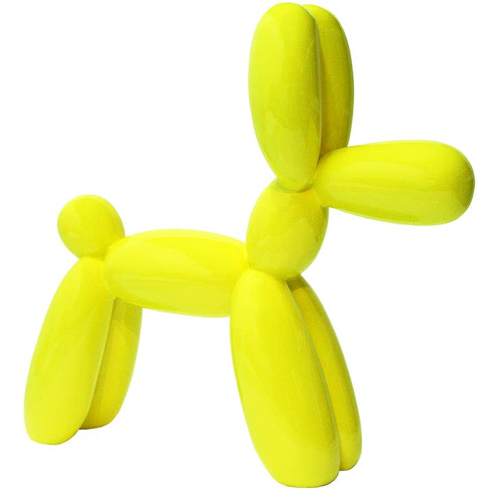 BALLON DOG YELLOW - Handbeschilderd kunstbeeldje voor wholesale door JULIARTE