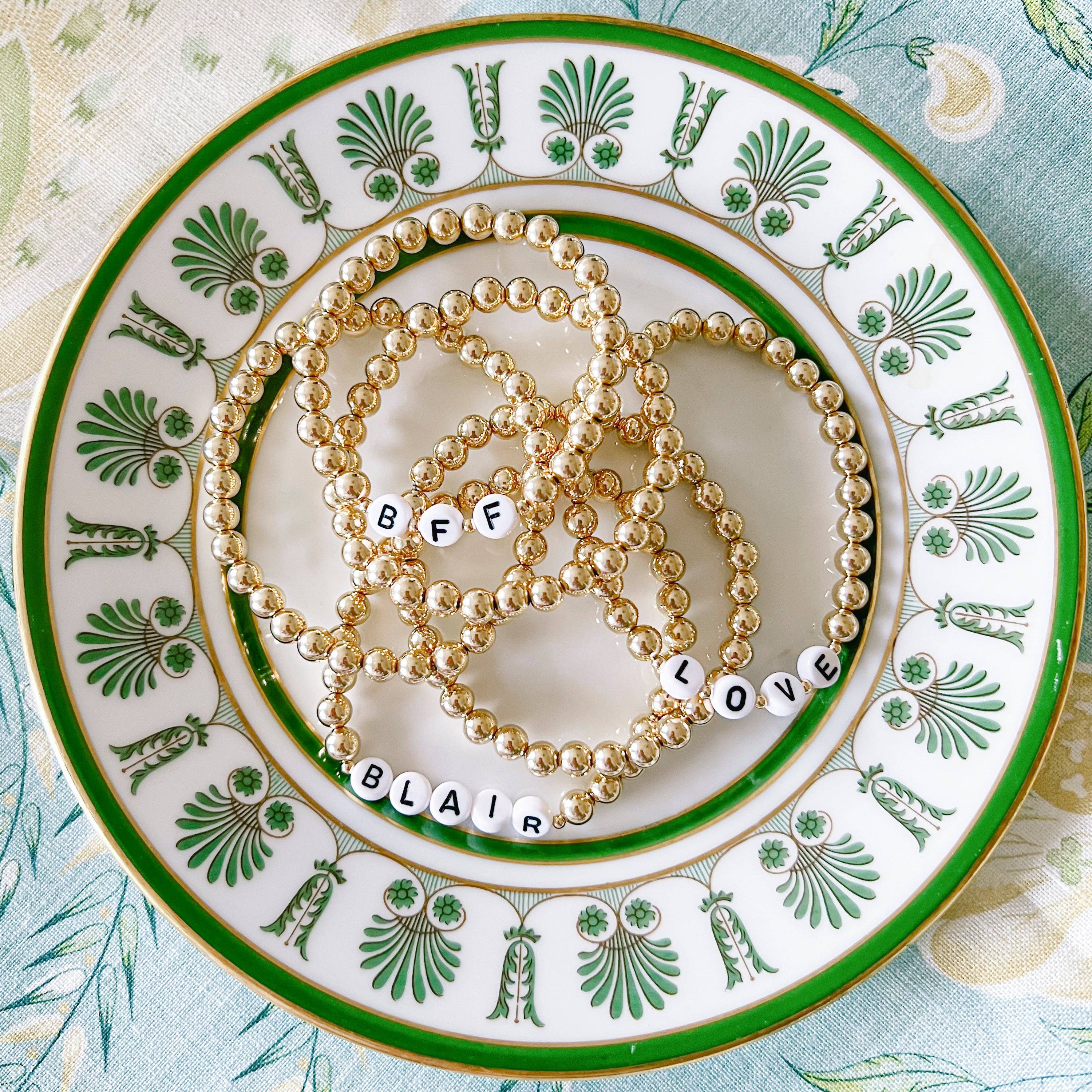 Names For Good - Wholesale Beaded Bracelet - The Gold with Gold End Beads Bracelet3