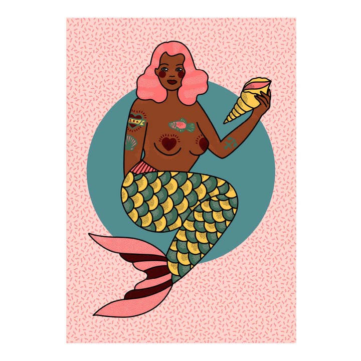 Mermaid Pin-up Kunstdruck von Lola Blackheart für den Großhandel von Lola Blackheart