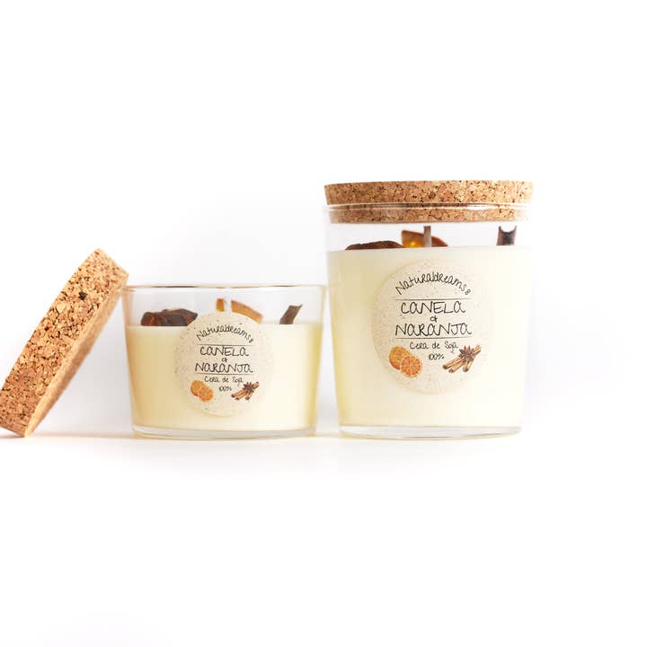 Naturaldreams8 - Wholesale Jar/Filled Candle - CINNAMON & ORANGE SOY WAX CANDLE
