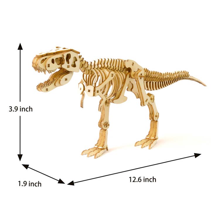 Magnote - Wholesale DIY Craft Kit - wa-gu-mi T-Rex (Tyrannosaurus) Wooden 3D Puzzle Kit8