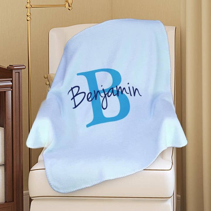 30 x 40 Personalized Baby Blanket | Custom Name & Initial for wholesale by Monogramonline Inc.