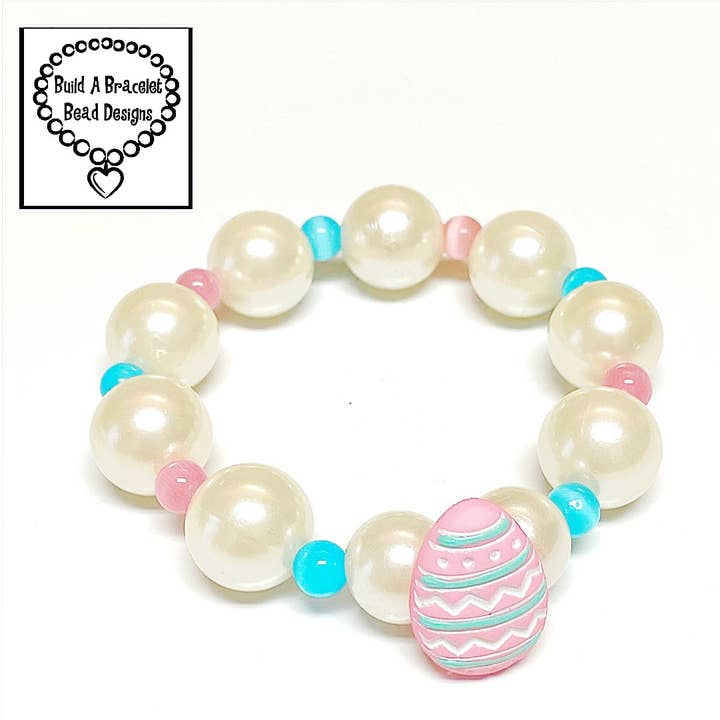 Pink & Blue Chevron Zig Zag Ostern 🐣 Ei-Armband für den Großhandel von Build A Bracelet Bead Designs
