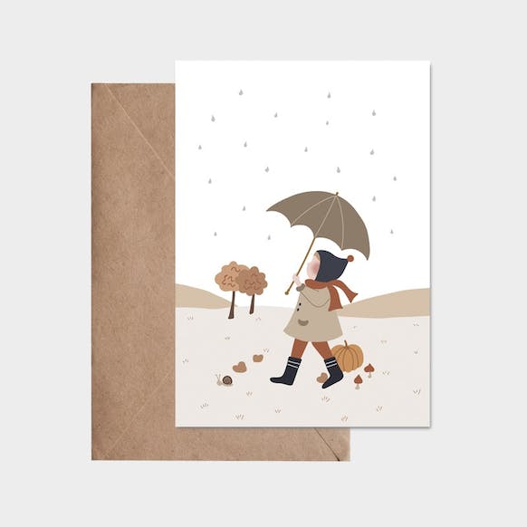 Postcard - Under My Umbrella for wholesale by Atelier Oranger