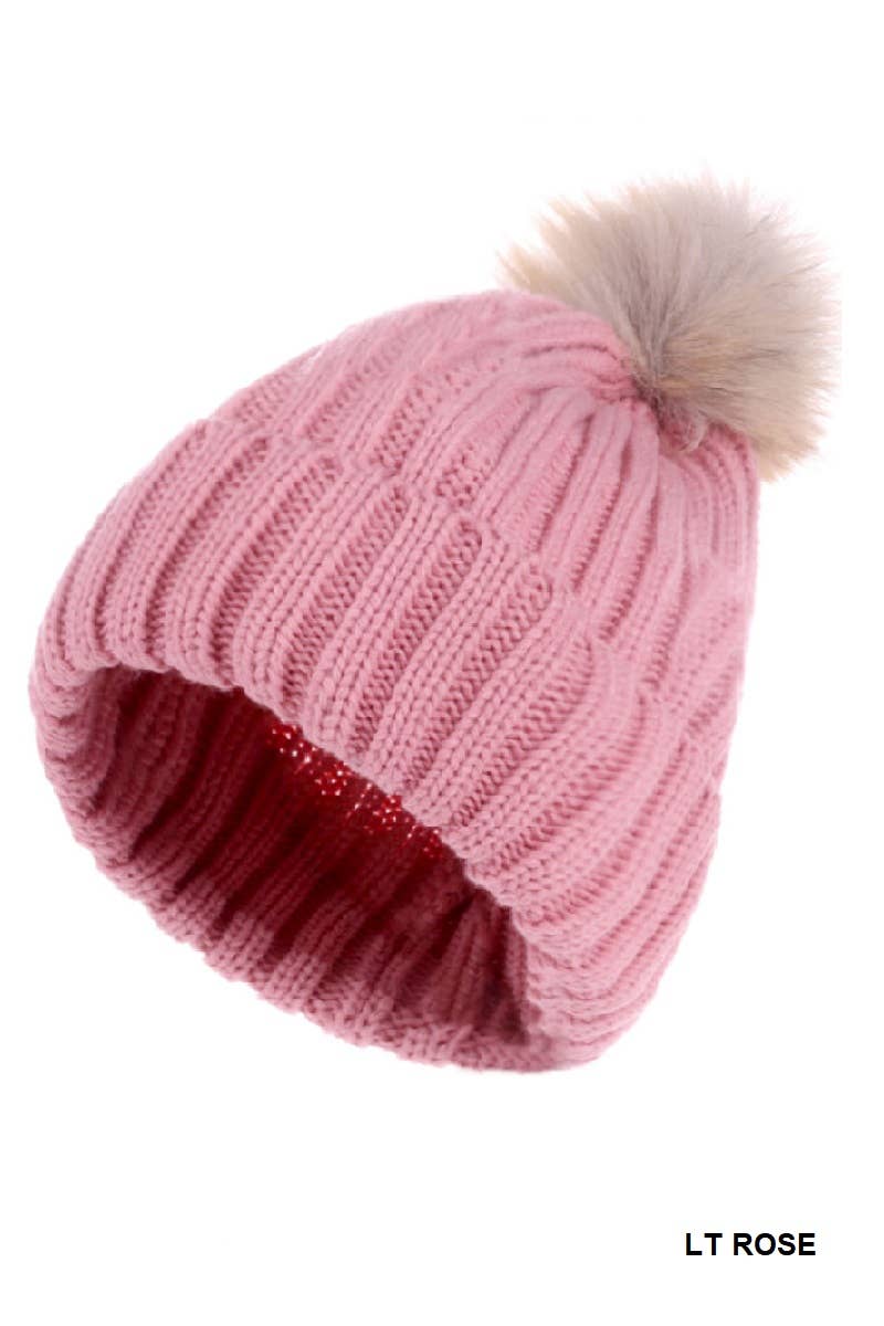 42POPS – Großhandel Beanie – Damen – Gerippte Strickmütze mit Bommel7