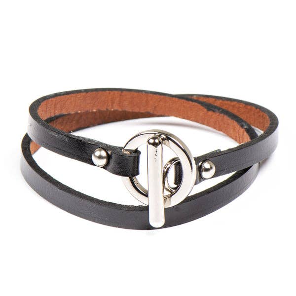 Jo Black Unisex Leather Bracelet for wholesale by Marlafiji