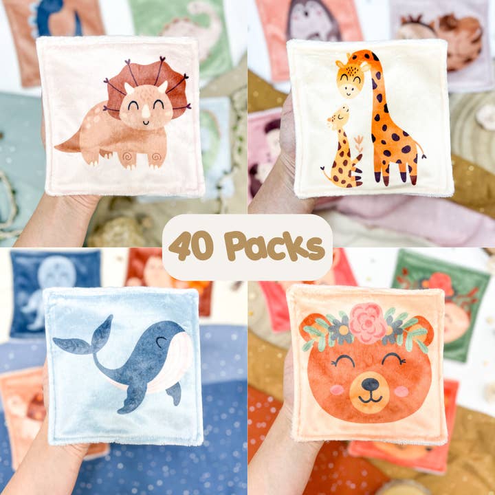 Pacchetto Pro + – 40 Pacchi di Cotoni Lavabili 15x15cm per la vendita all'ingrosso da parte di Liaminou