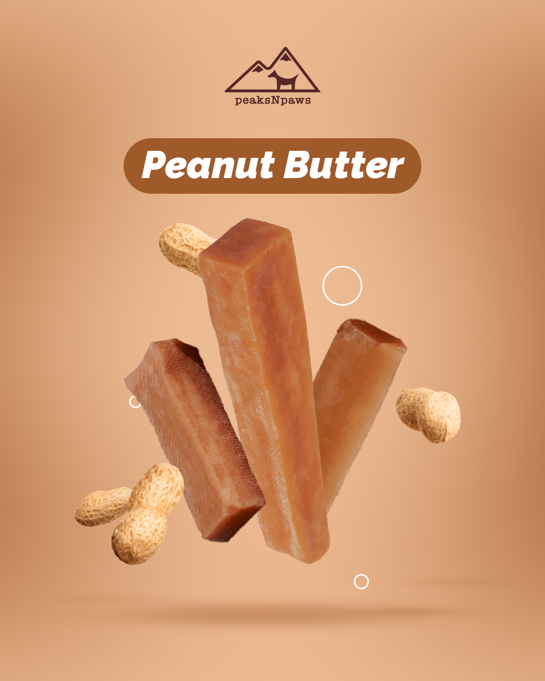 peaksNpaws - Wholesale Pet Treats - Dog - Peanut Butter Yak Milk Chews - Large Sized4