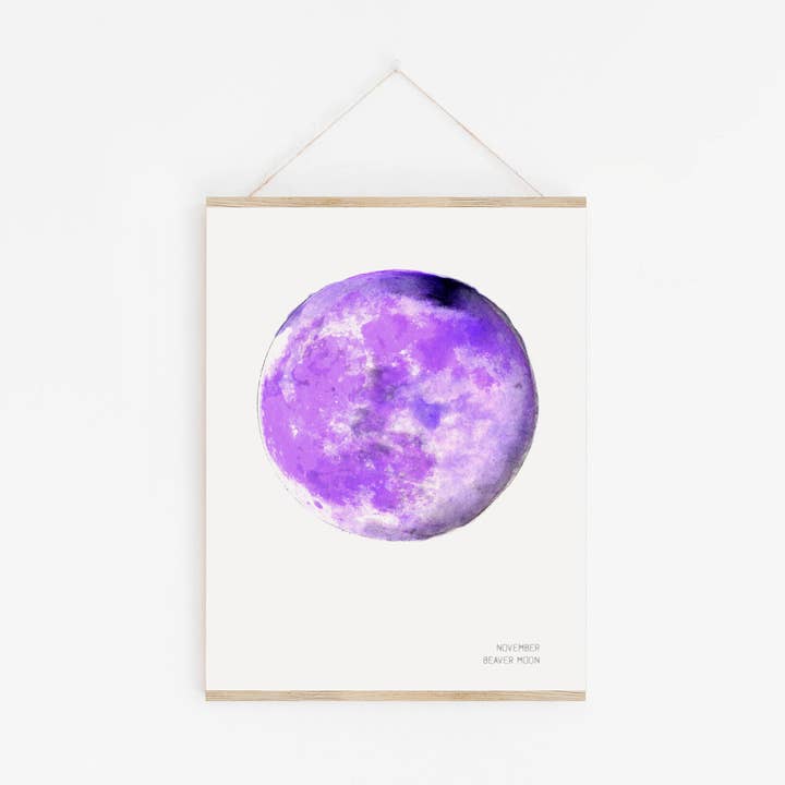 November Beaver Moon - Full Moon Art Print for wholesale by Drawn Together Art Collective