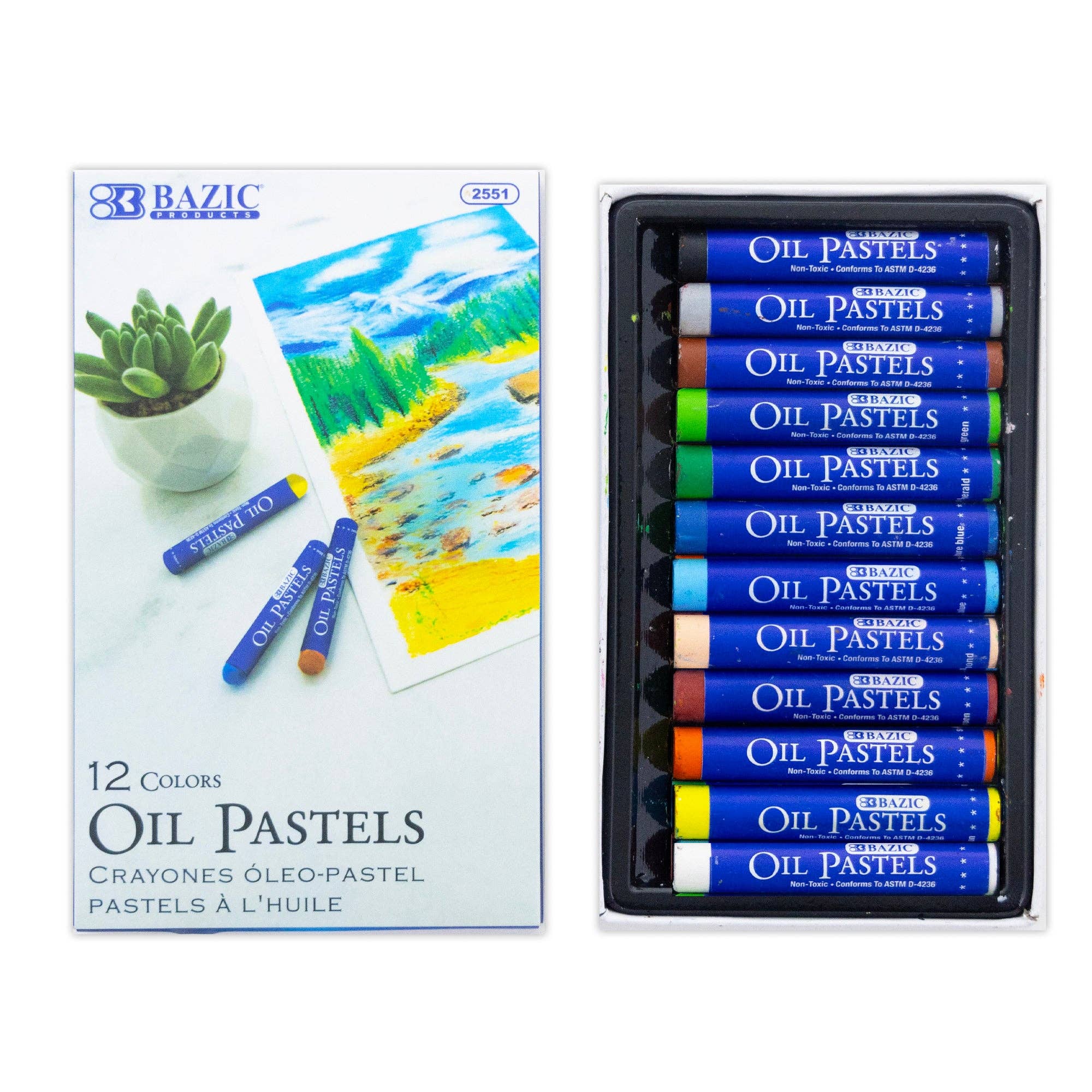 Luna Office Supply -  Everyday Essential - Wholesale Crayons - Oil Pastels 12 Colors0