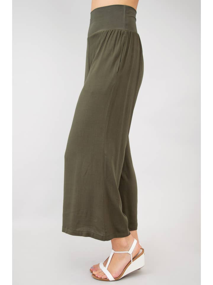 Blue Sky Clothing Co LLC - Wholesale Pants - Women's - Landon Capri, Khaki, Linen Bamboo1