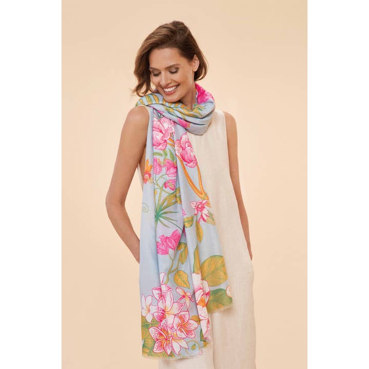 Powder Design inc - US - Wholesale Scarf - Women's - Printed Floral Jungle Scarf - Lavender