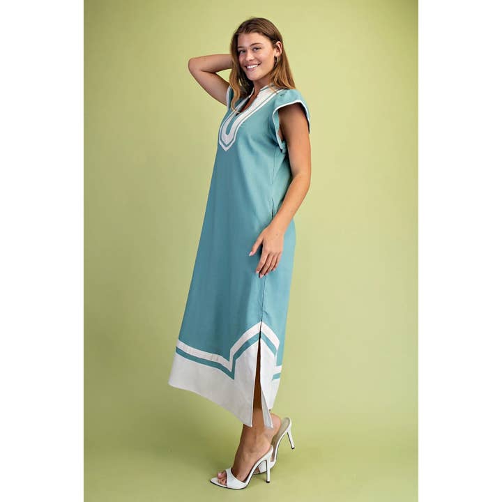 STYLE USA - Wholesale Dress - Women's - NEW V-Neck Midi Dress15