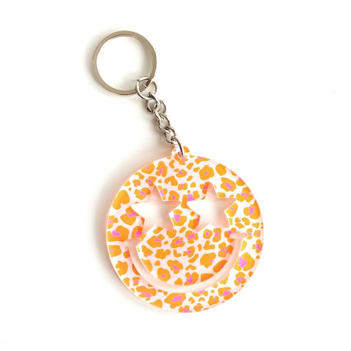 Viv&Lou - Wholesale Keychain - Women's - Smitten Kitten Star Eyes Smile Keychain