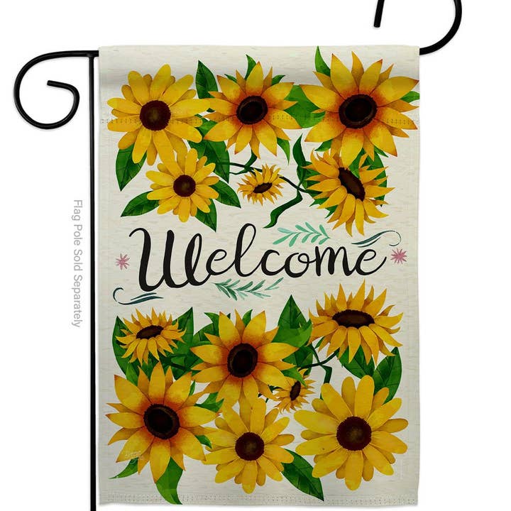 Two Group Flag Co – Engroshandel Flag – Velkommen Solsikker Bouquet Have Blomster Decor Flag